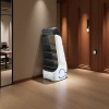 Black and white striped food delivery robot intelligent catering service equipment details Picture